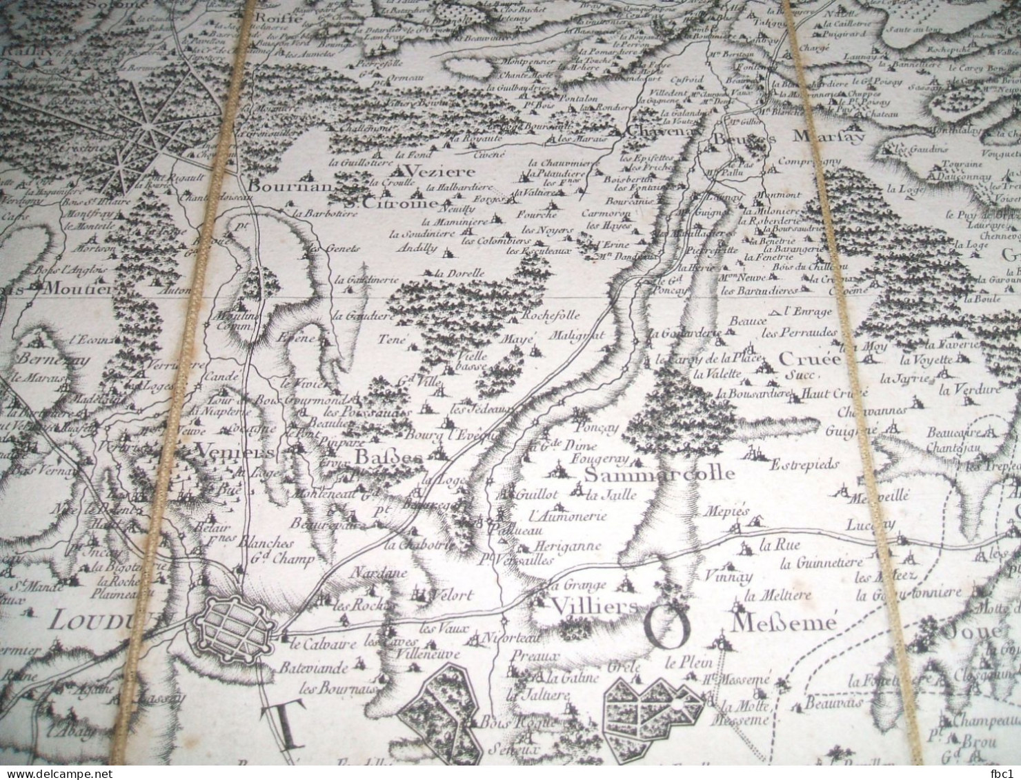 Carte De Cassini Région Richelieu -Saumur (N°66) Loudun, Montreuil Bellay, Azay Le Rideau (entoilée) - Topographische Kaarten