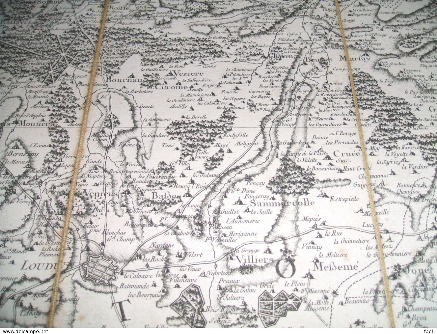 Carte De Cassini Région Richelieu -Saumur (N°66) Loudun, Montreuil Bellay, Azay Le Rideau (entoilée) - Topographische Karten