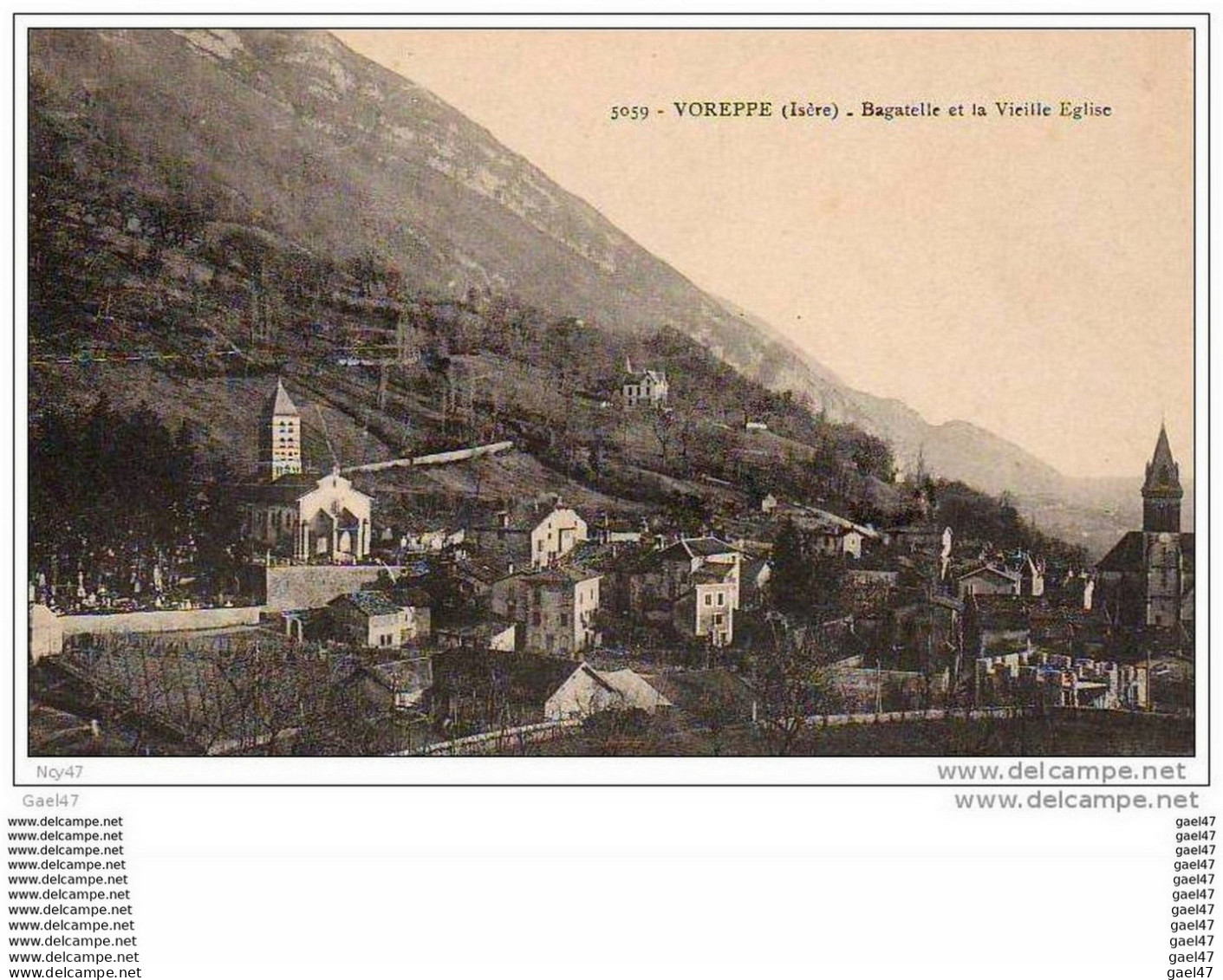 Cpa ( Dep 38 ) à VOREPPE    " Bagatelle Et La Vieille Eglise - Voreppe