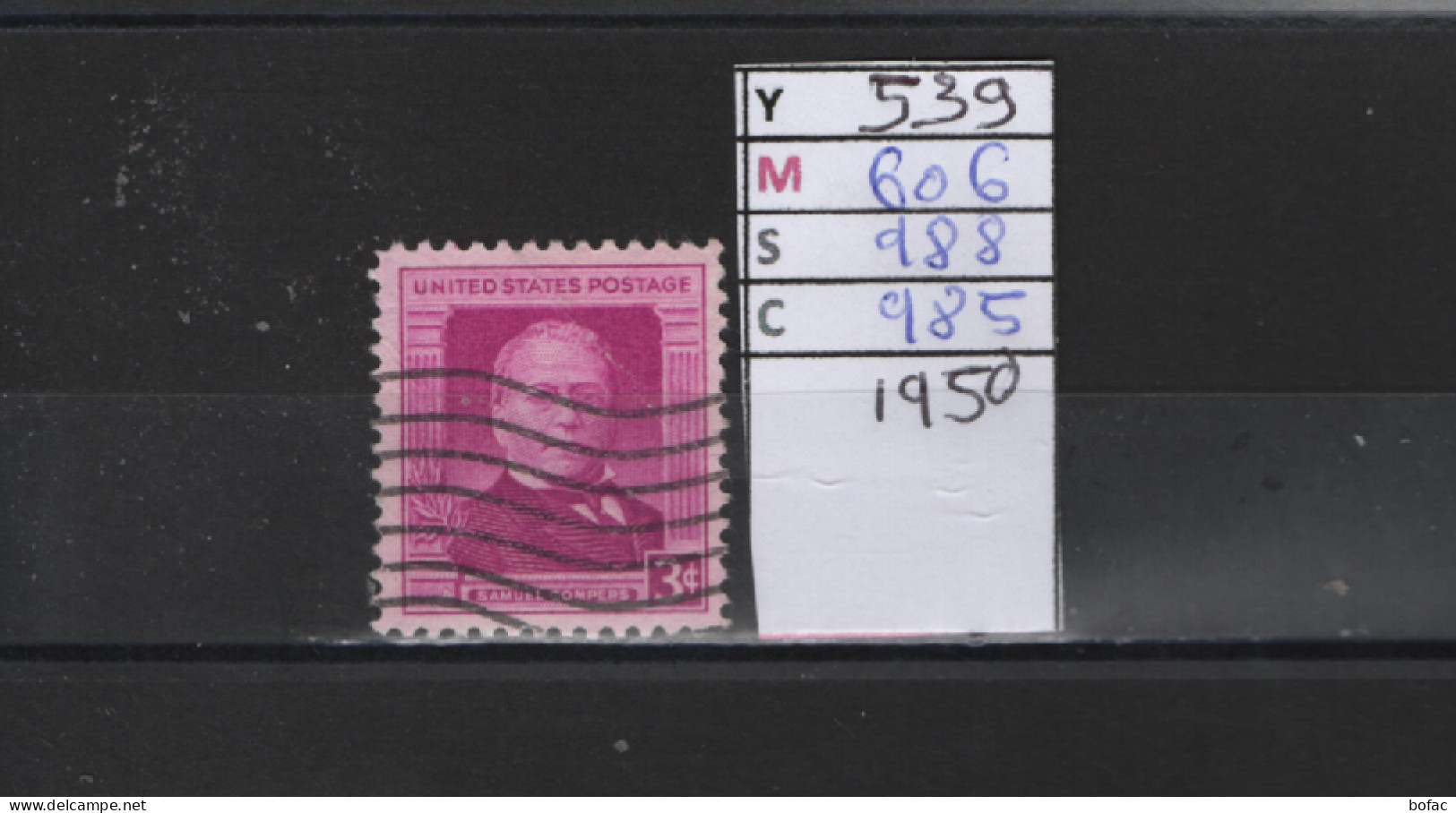 PRIX FIXE Obl 539 YT 606 MIC 988 SCOT 985 GIB Samuel Gompers 1950 Etats Unis 58A/05 - Used Stamps
