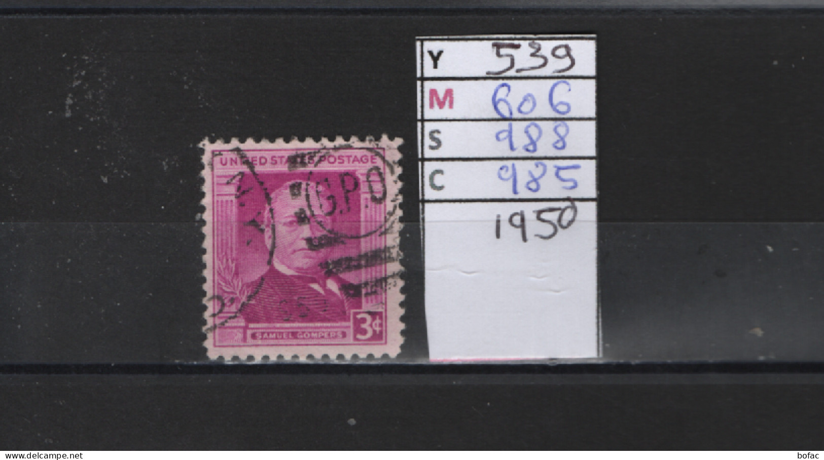 PRIX FIXE Obl 539 YT 606 MIC 988 SCOT 985 GIB Samuel Gompers 1950 Etats Unis 58A/05 - Used Stamps