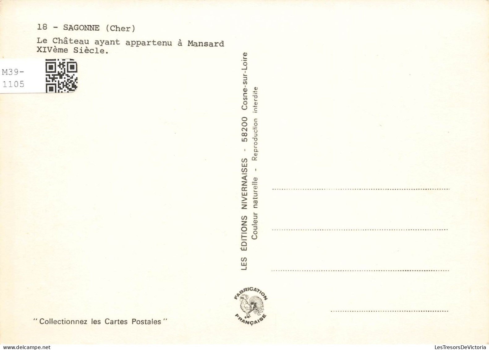 FRANCE - Sagonne (Cher) - Vu Générale - Le Château Ayant Appartenu à Mansard XIVéme Siècle - Carte Postale - Saint-Amand-Montrond
