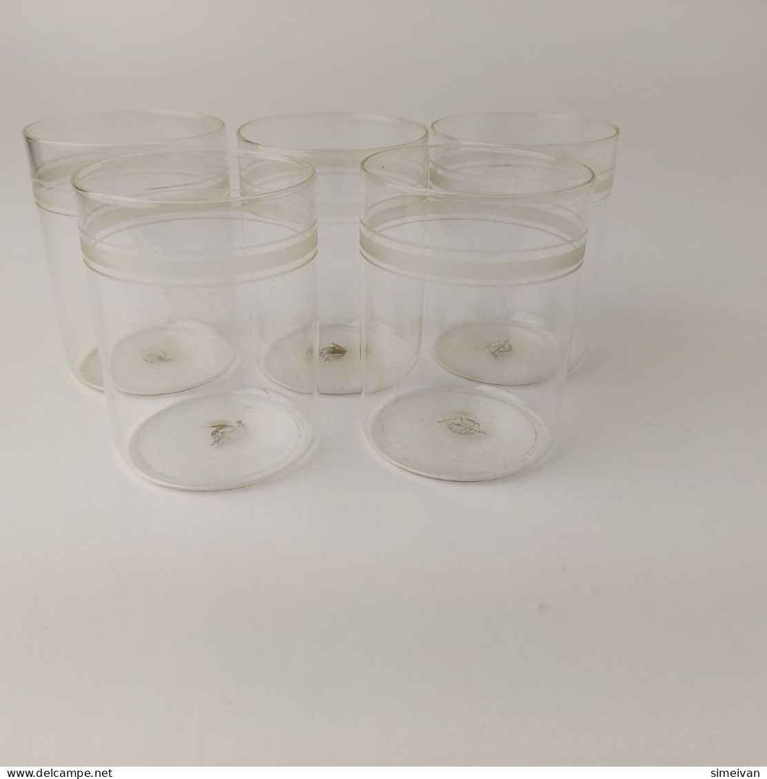 Vintage Saale-Glas GDR Set of 5 Tea Cup Glasses for Podstakannik Holders #5487