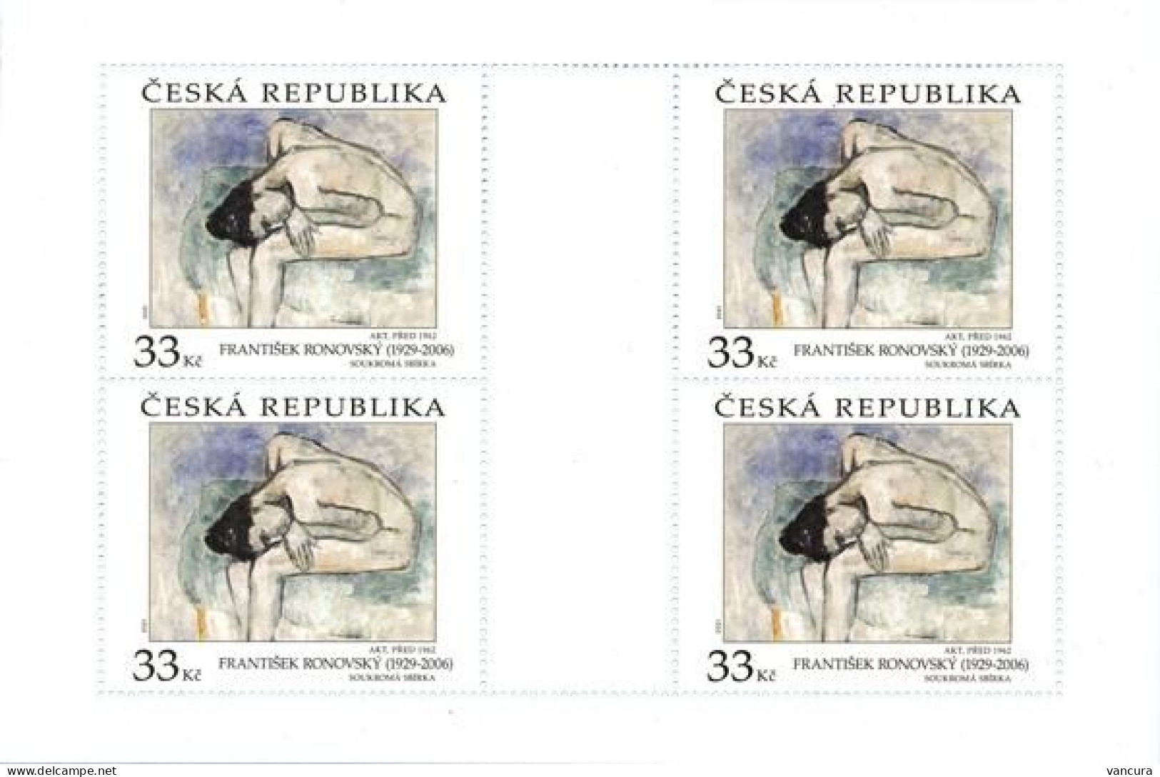 A 1138 Czech Republic Frantisek Ronovsky, Nude 2021 - Unused Stamps