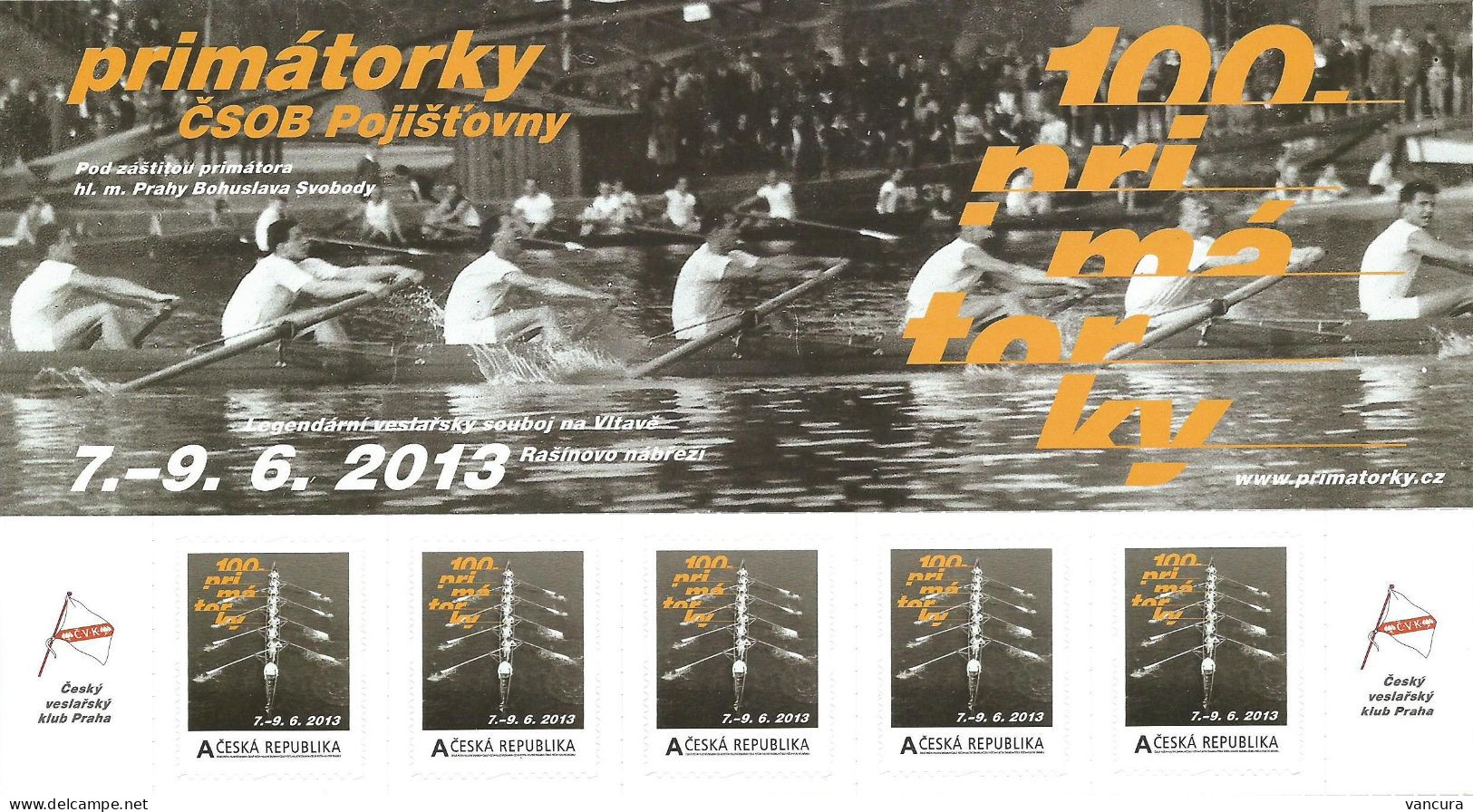 **TL 0015 Czech Republic Private Design Stamp Prague Primatorky Rowing - Mayor Rowing 2013 - Remo