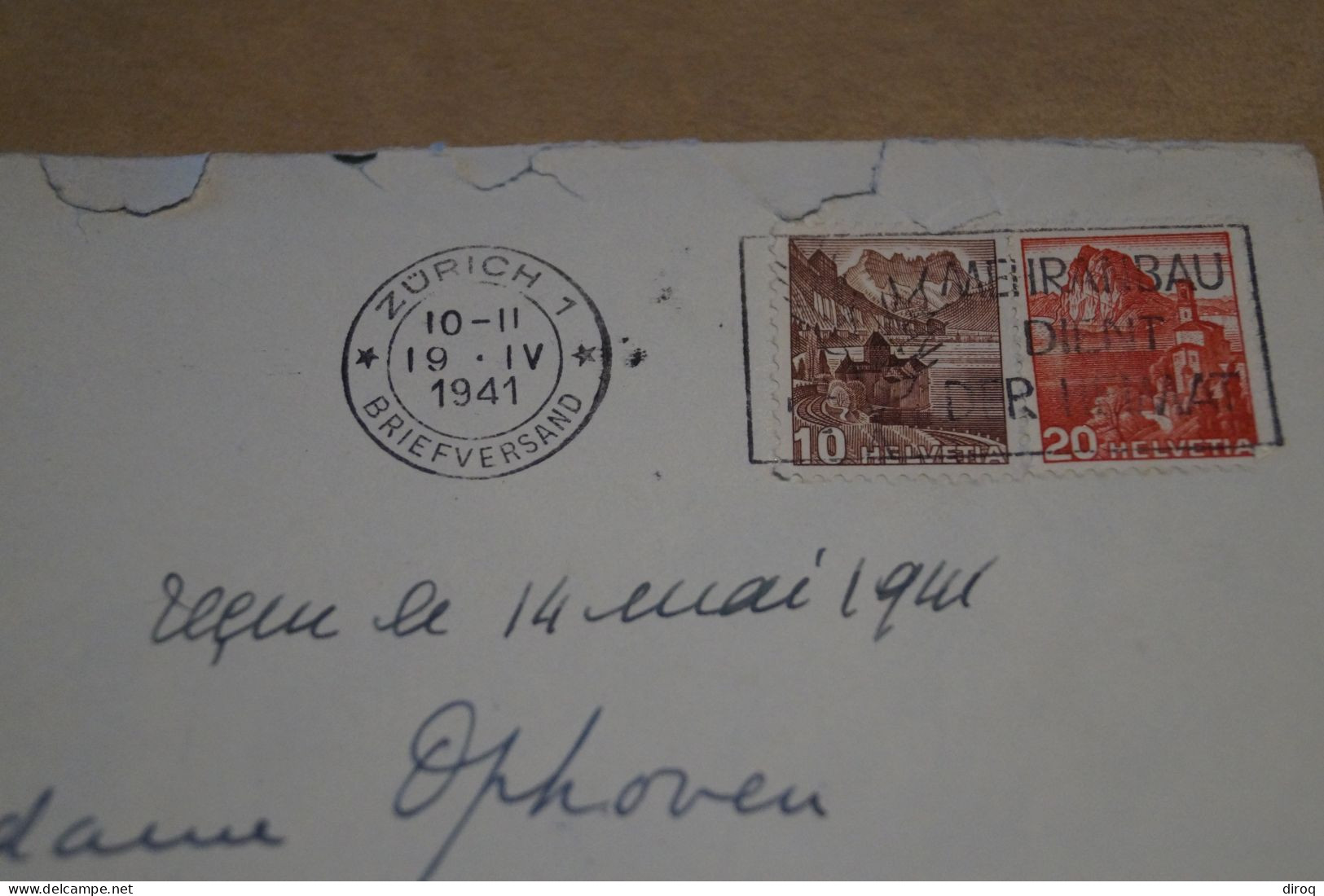 Guerre 40-45,bel Envoi Suisse En Belgique,1941,censure Militaire,occupation Allemande,belle Oblitération Militaire - Storia Postale