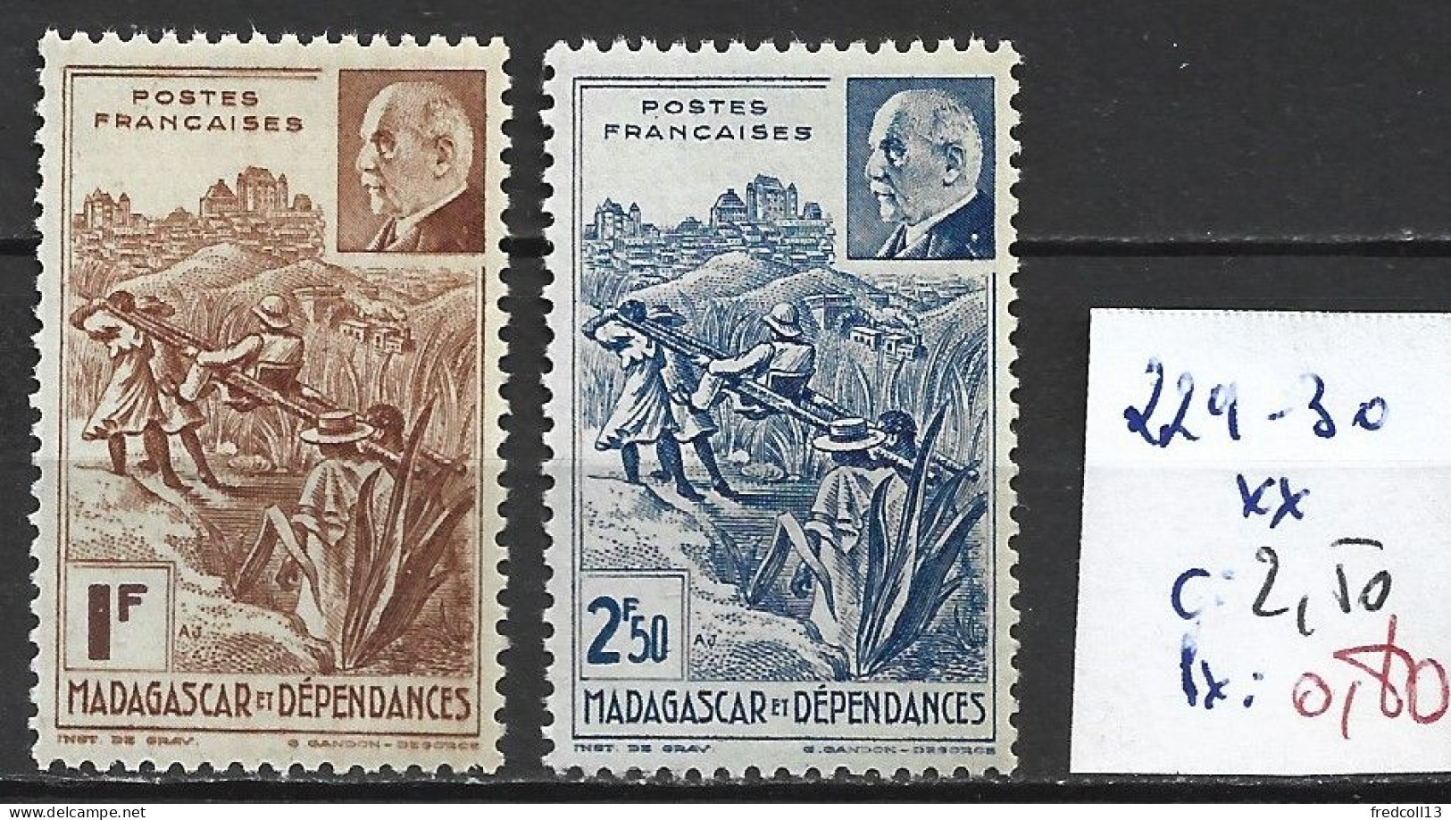 MADAGASCAR FRANCAIS 229-30 ** Côte 2.50 € - Neufs