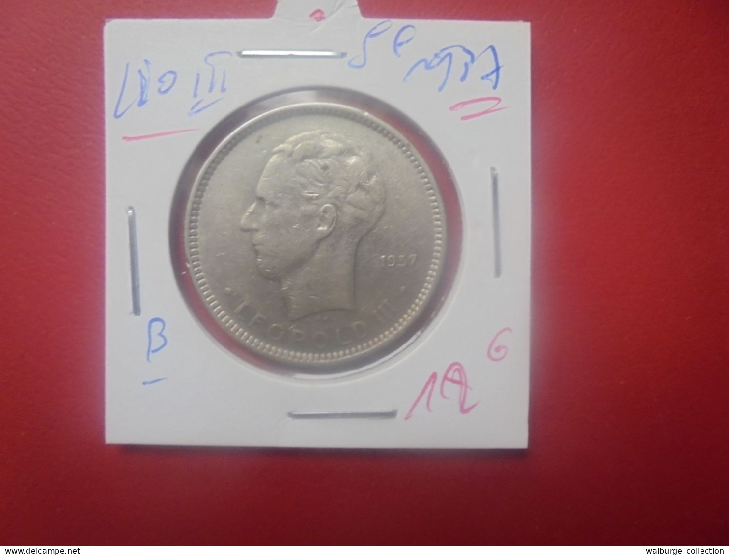 Léopold III. 5 Francs 1937 POS.B (A.7) - 5 Francs