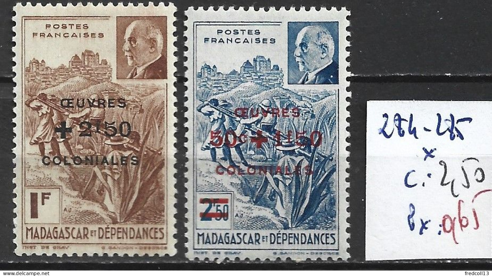MADAGASCAR FRANCAIS 284-85 * Côte 2.50 € - Unused Stamps