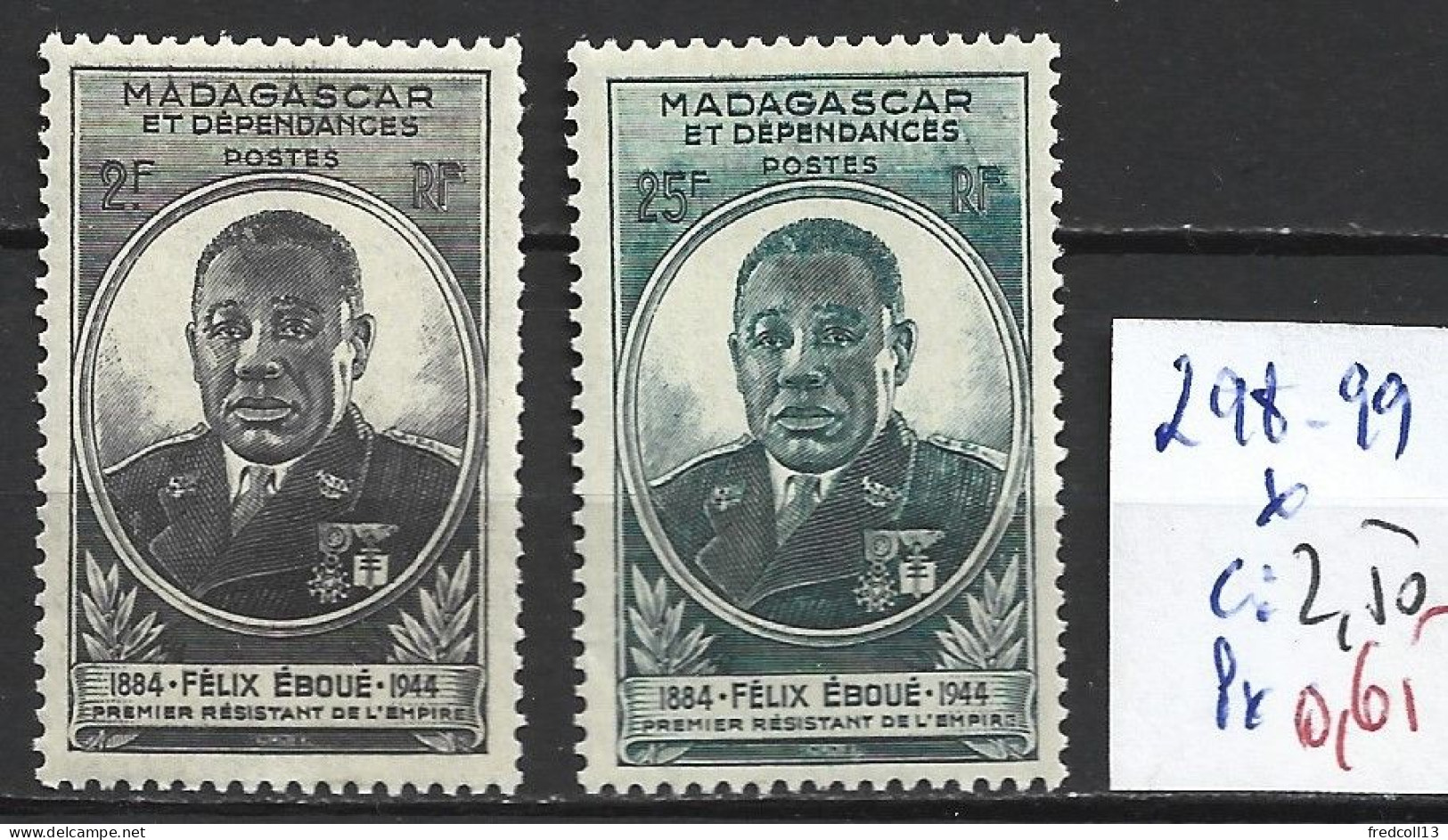 MADAGASCAR FRANCAIS 298-99 * Côte 2.50 € - Unused Stamps