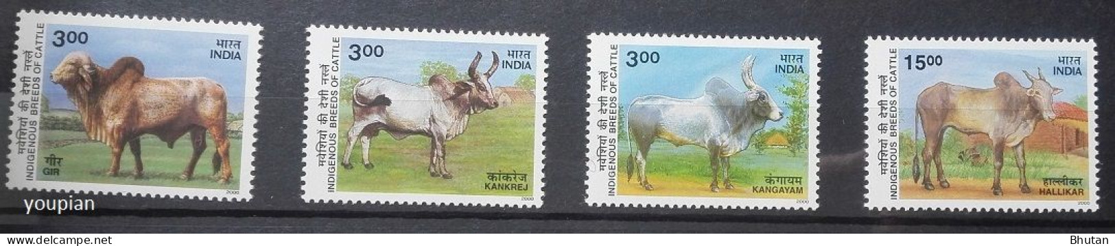 India 2000, Indigenous Cattle, MNH Stamps Set - Unused Stamps