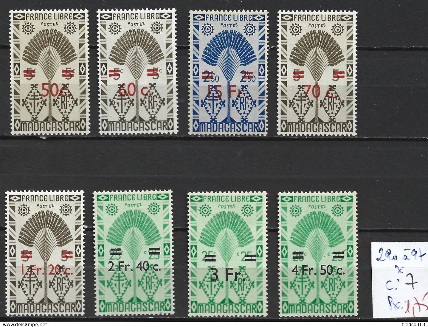 MADAGASCAR FRANCAIS 290 à 97 * Côte 7 € - Unused Stamps