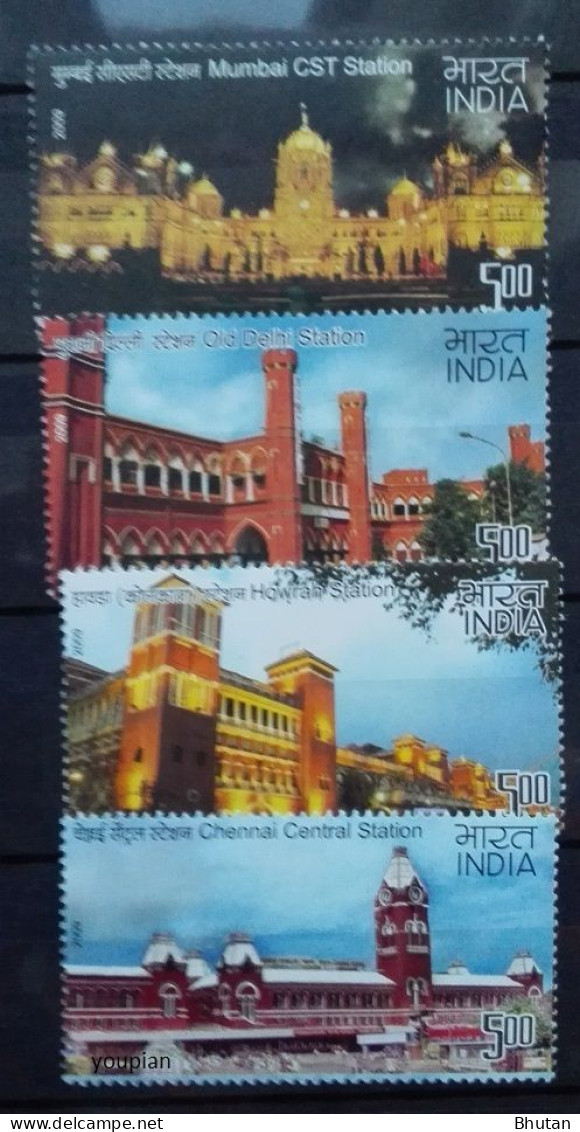 India 2009, Railway Stations, MNH Stamps Set - Neufs