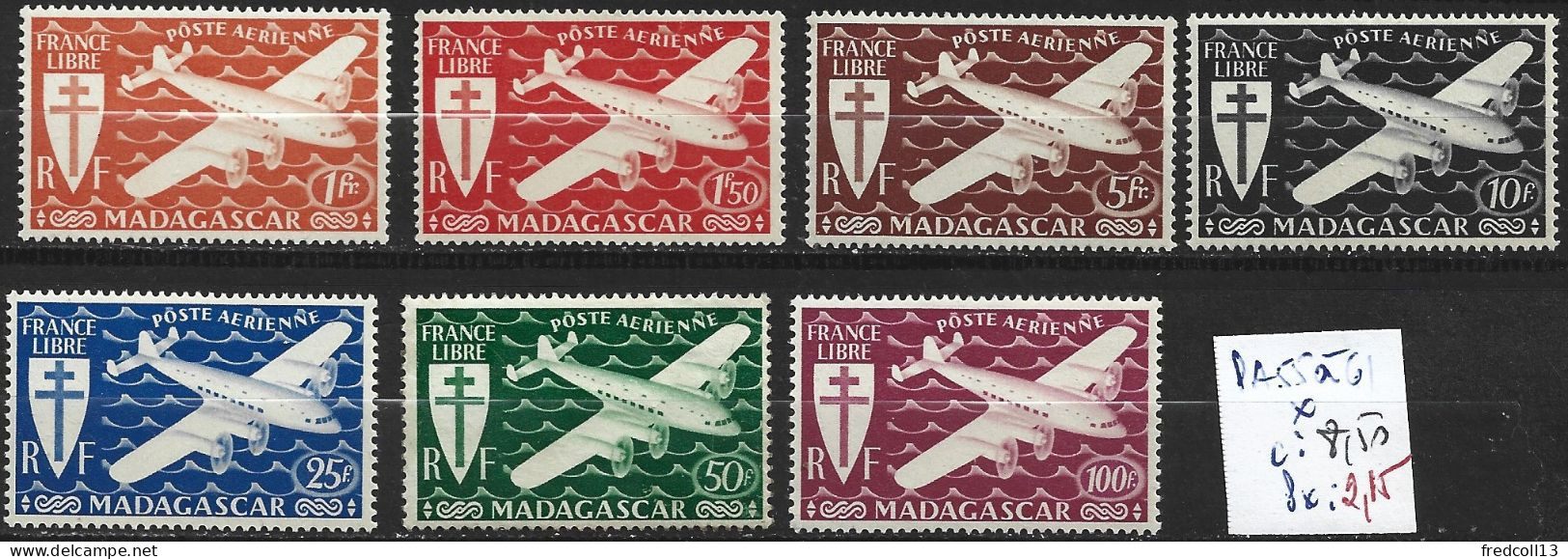 MADAGASCAR FRANCAIS PA 55 à 61 ** Côte 8.50 € - Aéreo
