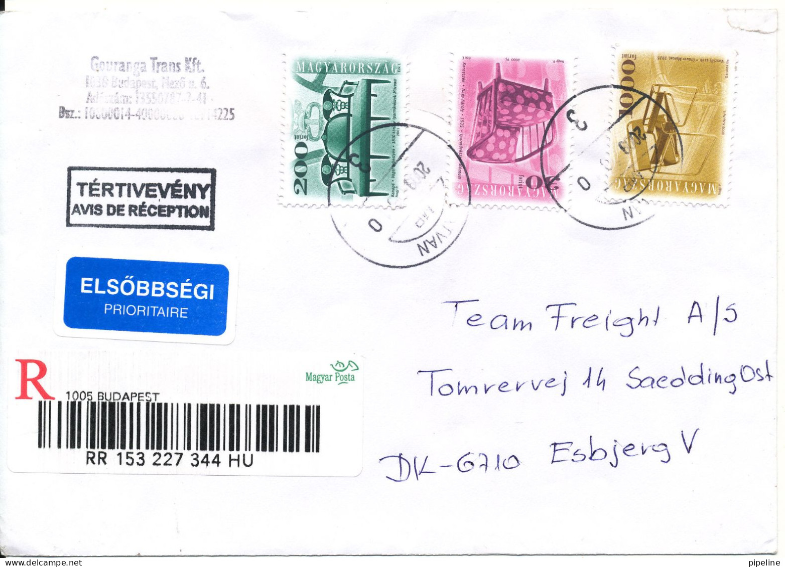 Hungary Registered Cover Sent To Denmark 2009 - Brieven En Documenten
