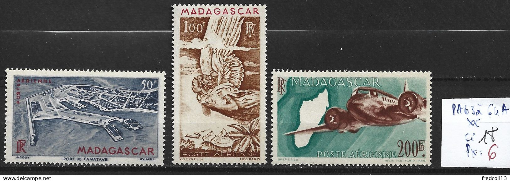MADAGASCAR FRANCAIS PA 63 à 64A ** Côte 18 € - Luftpost