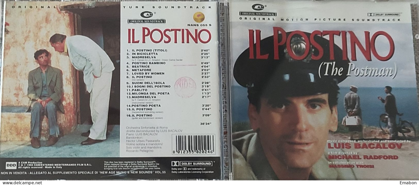 BORGATTA - FILM MUSIC  - Cd LUIS BACALOV - IL POSTINO - CAM/NEW SOUNDS 1996- USATO In Buono Stato - Filmmuziek