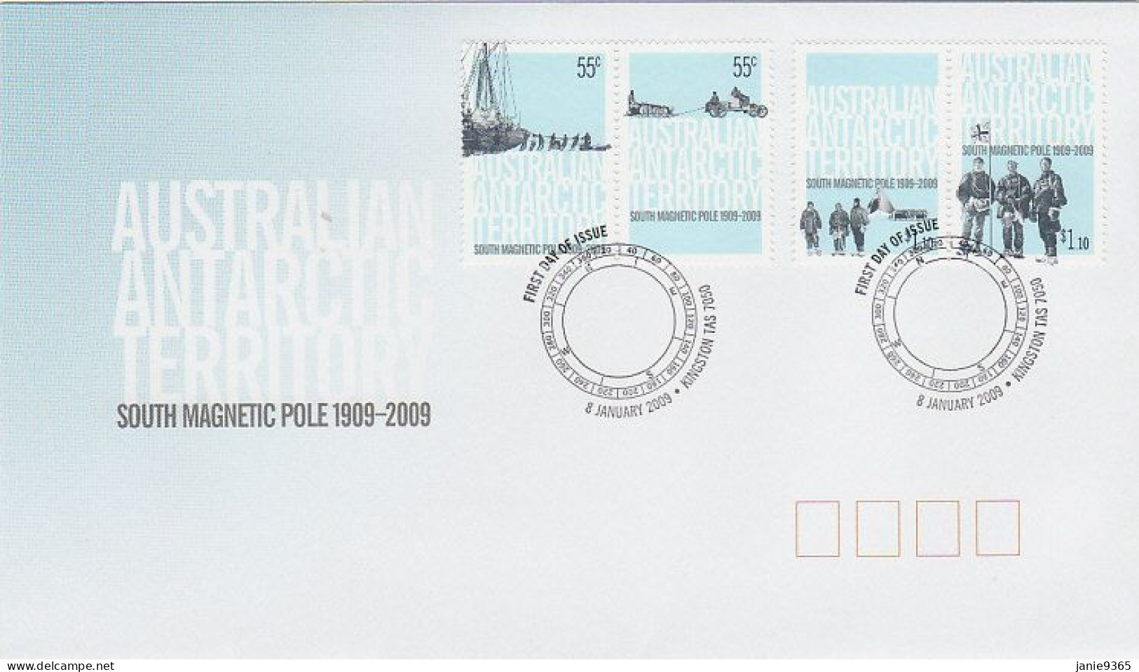 Australian Antarctic Territory 2009 South Magnetic Pole 100 Years FDC - FDC