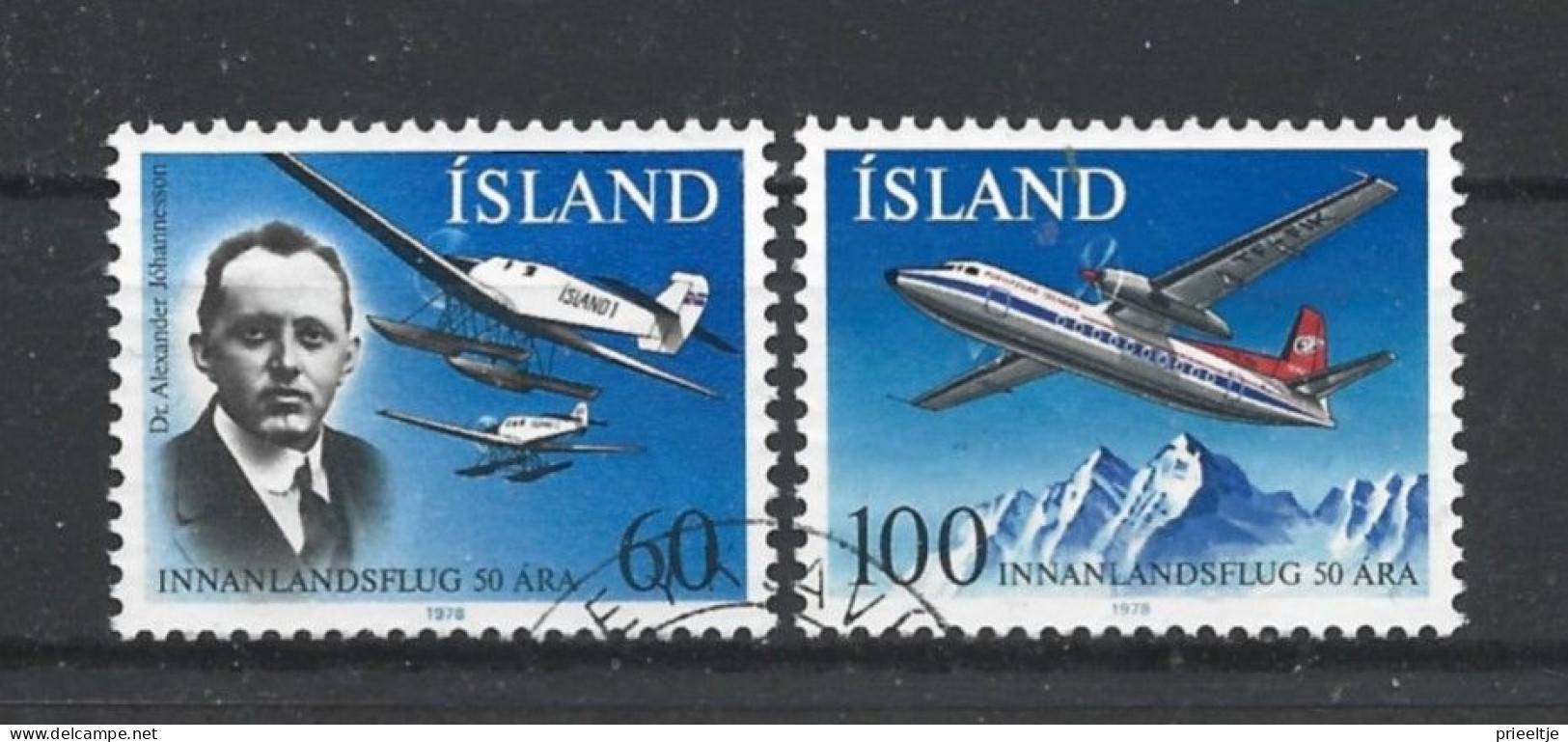 Iceland 1978 Aviation Y.T. 485/486 (0) - Used Stamps