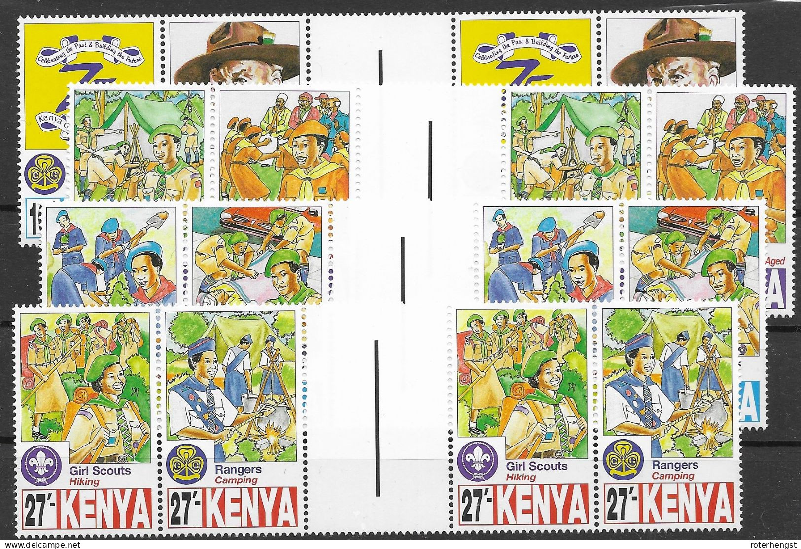Kenya Set Mnh ** 1997 Scouts Sets With Gutters - Kenya (1963-...)