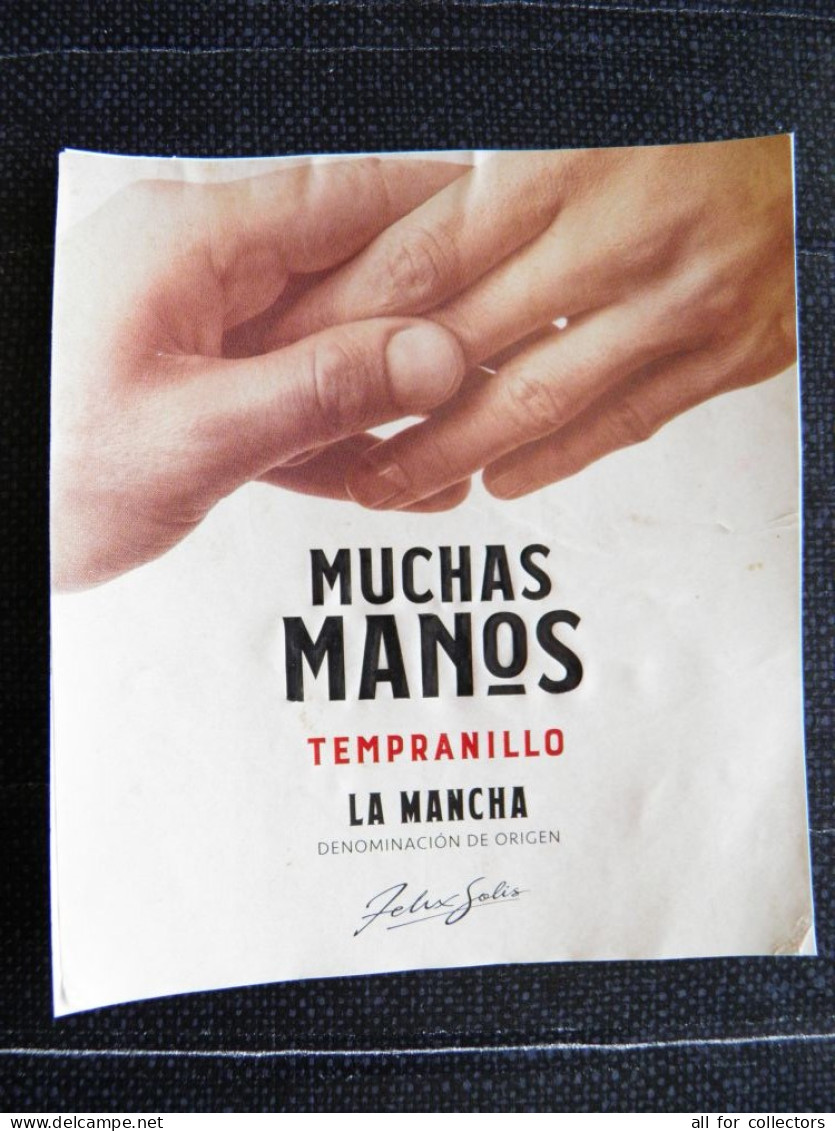 Label Wine Spain Muchas Manos La Mancha Tempranillo Hands - Red Wines