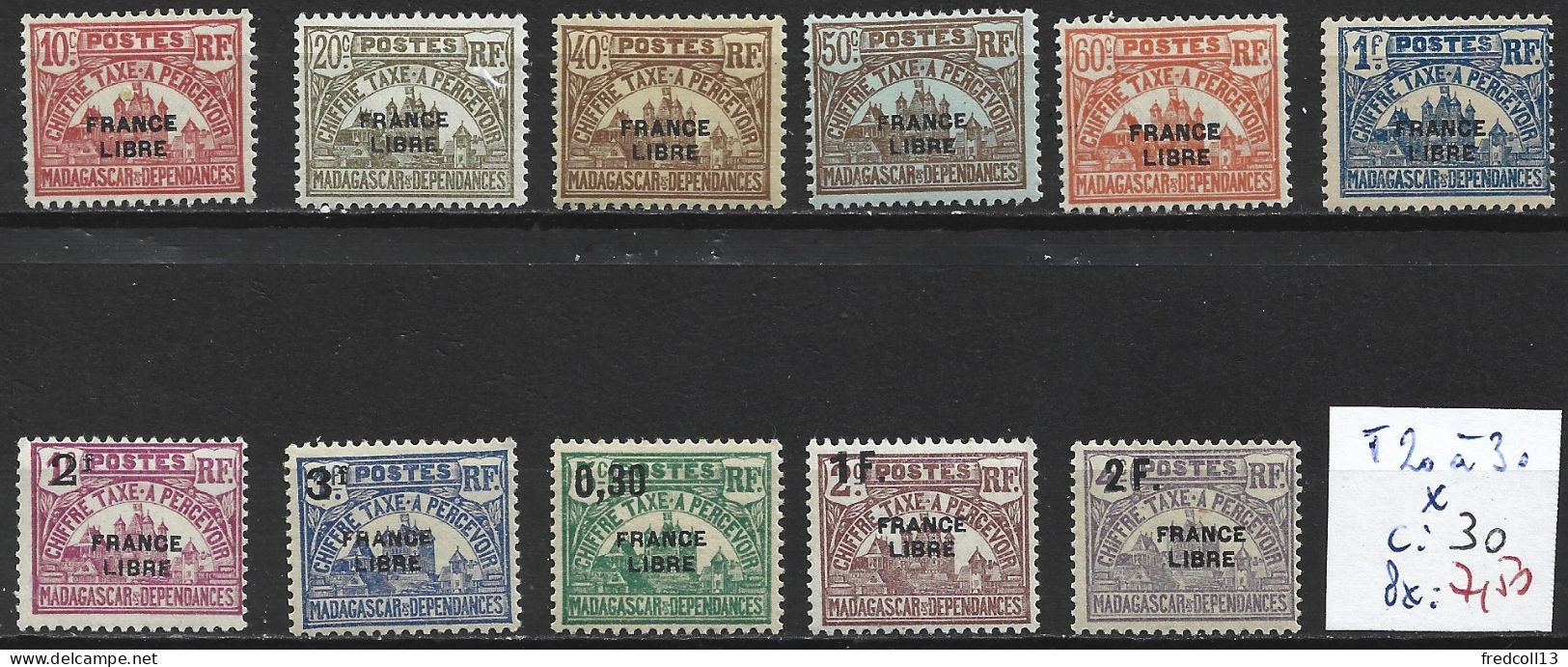 MADAGASCAR FRANCAIS TAXE 20 à 30 * Côte 30 € - Timbres-taxe