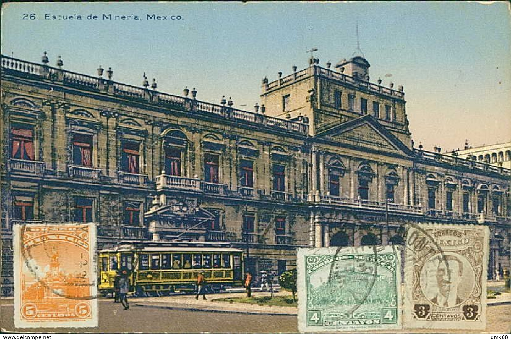 MEXICO - ESCUELA DE MINERIA / TRAM  - MAILED TO ITALY 1924 / STAMPS (17948) - Mexico