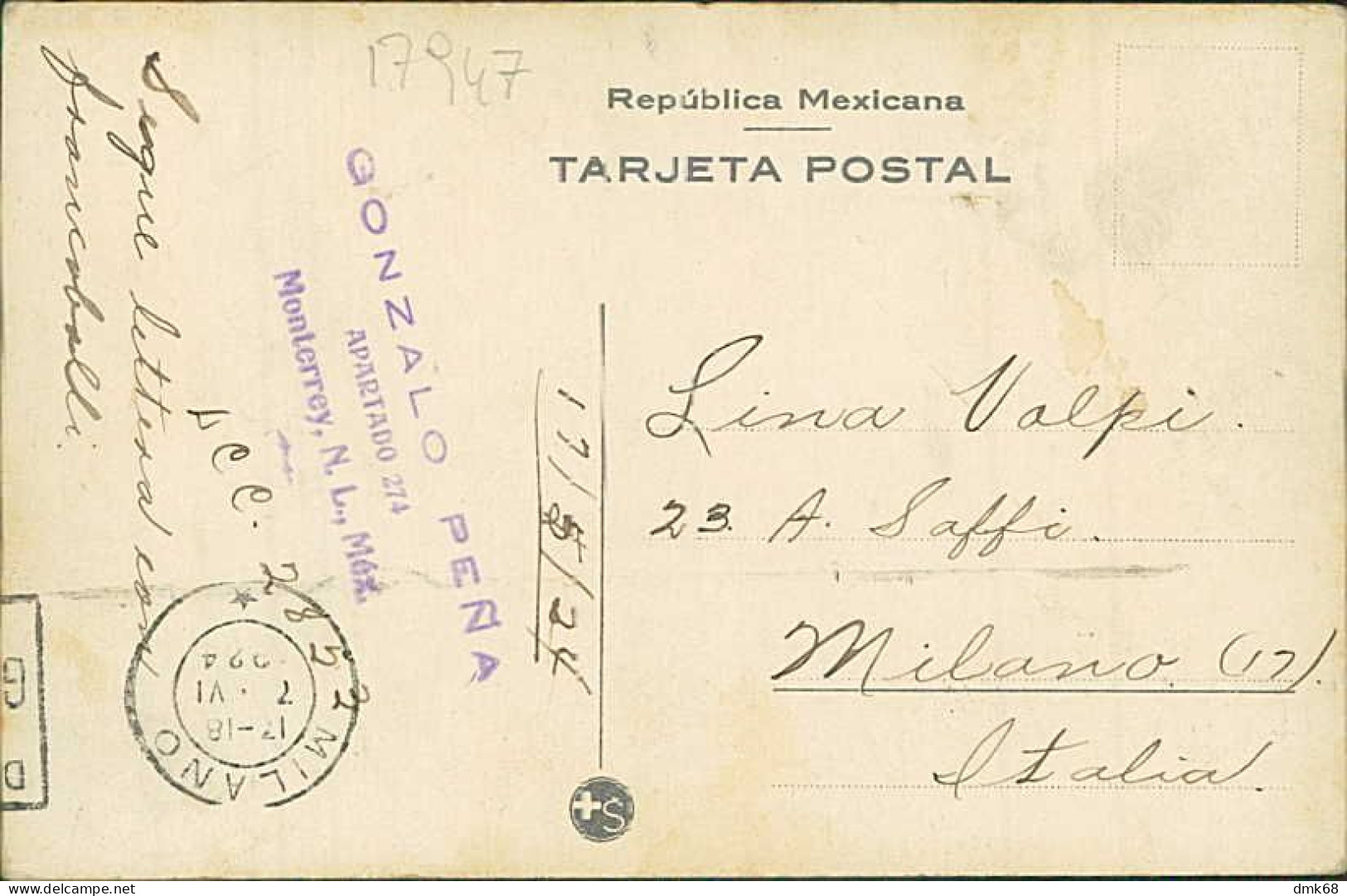 MEXICO - ESCUELA DE MINERIA / TRAM  - MAILED TO ITALY 1924 / STAMPS (17948) - Mexico