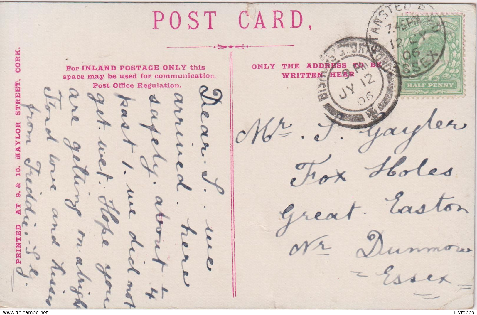 IRELAND - CORK Sundays Well.  Good Postmarks 1906 - Cork