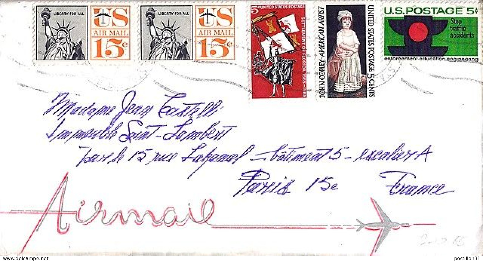 USA N° 788/790/789/PA58x2 S/L.DE BUFFALO/2.10.65 POUR LA FRANCE - Storia Postale