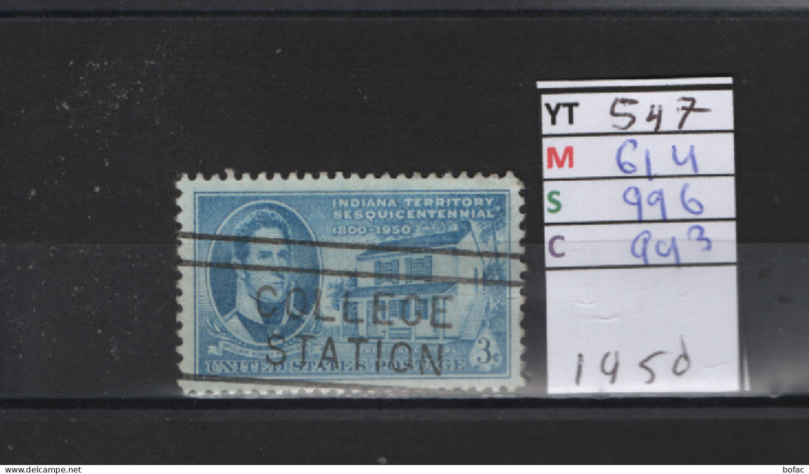 PRIX FIXE Obl 547 YT 614 MIC 996 SCO 993 GIB Harrison 1950 Etats Unis 58A/05 - Used Stamps