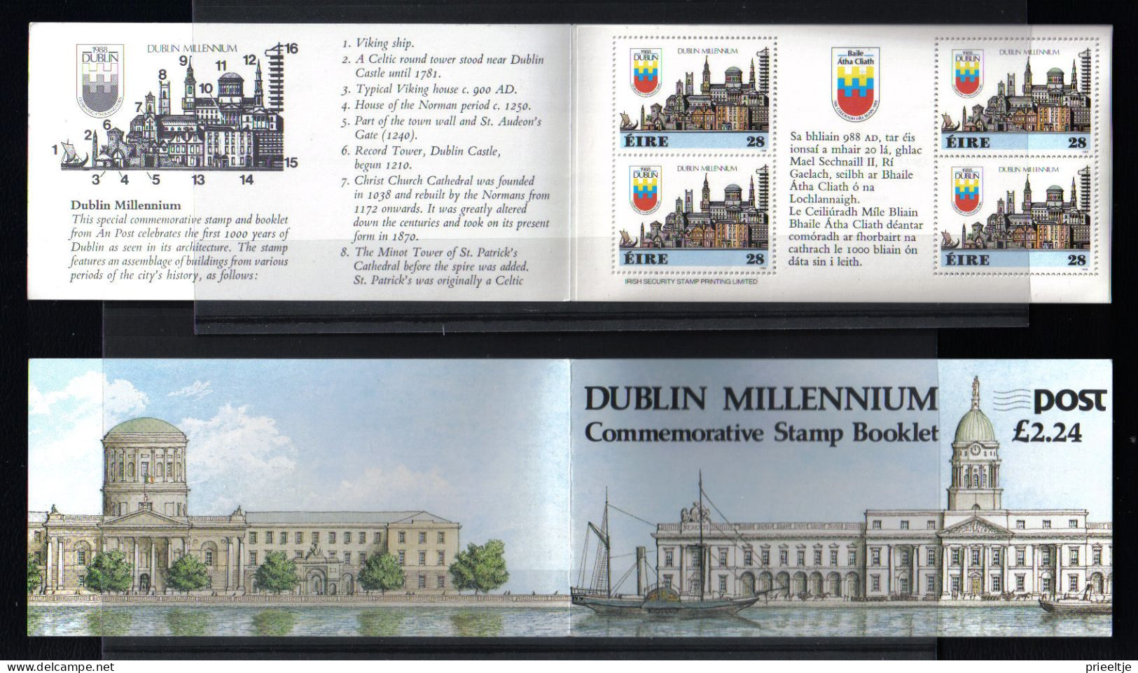 Ireland 1988 Dublin Millenium Booklet  Y.T. C 645 ** - Booklets