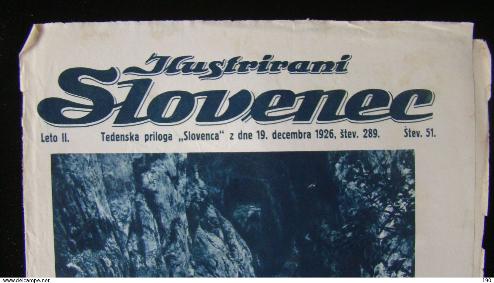 Newspaper Priloga Ilustrirani Slovenec, Zanimivosti Nase Slovenske Zemlje:Izvir Soce V Trenti. - Slav Languages