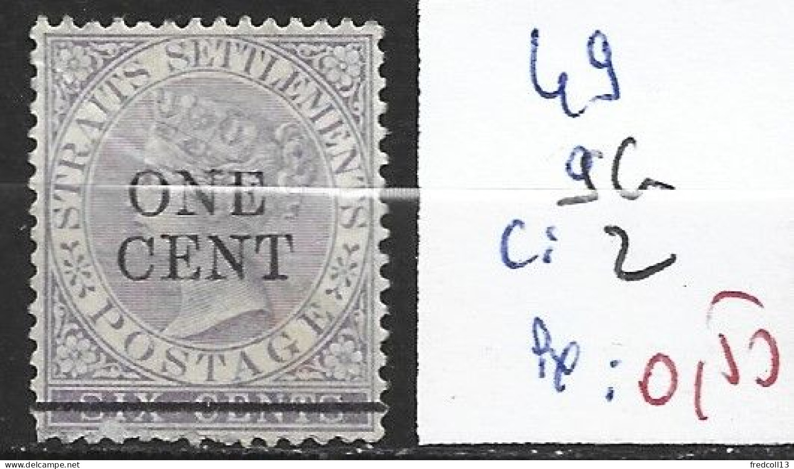 MALACCA 49 Sans Gomme Côte 2 € - Malacca