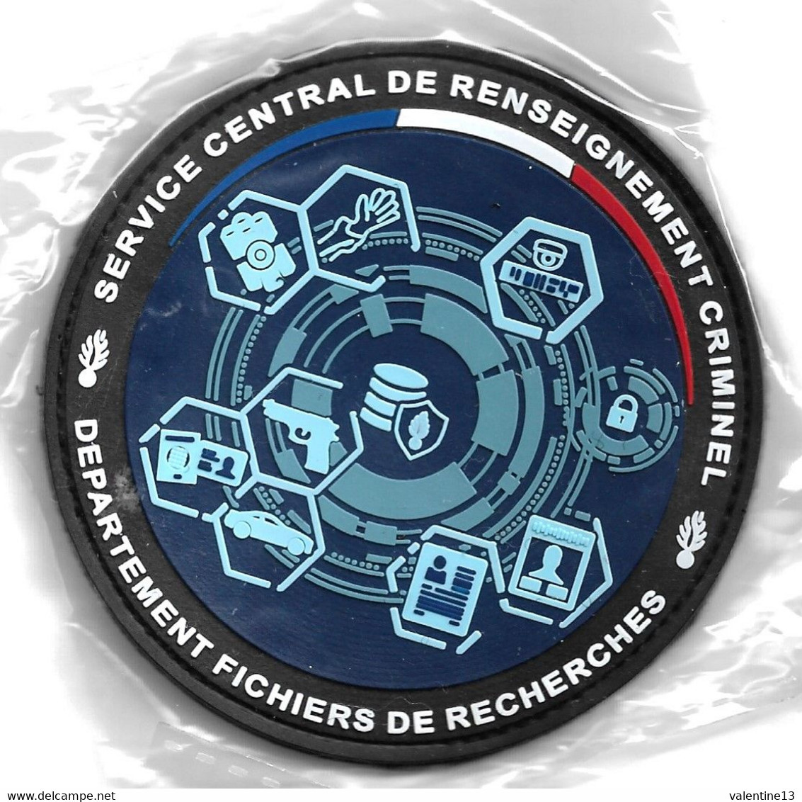 Ecusson PVC GENDARMERIE DEPARTEMENT  FICHIERS DE RECHERCHES SCRC - Policia