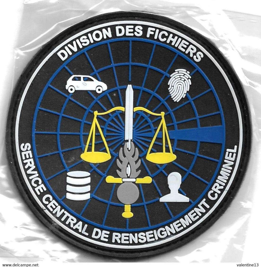 Ecusson PVC GENDARMERIE SCR DIVISION DES FICHIERS - Politie & Rijkswacht