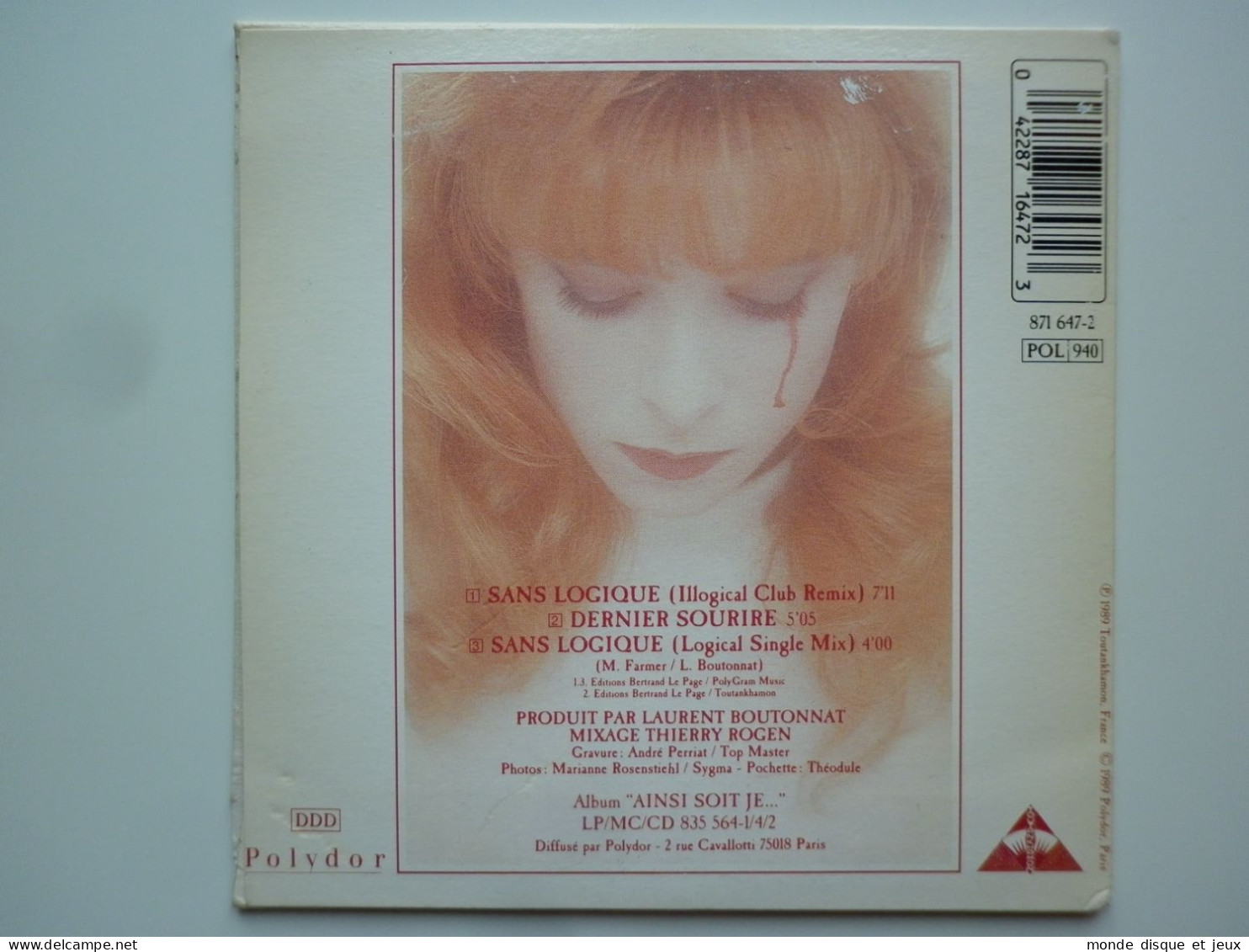 Mylene Farmer Cd Maxi Sans Logique Cd Avec Bague Argentée - Other - French Music