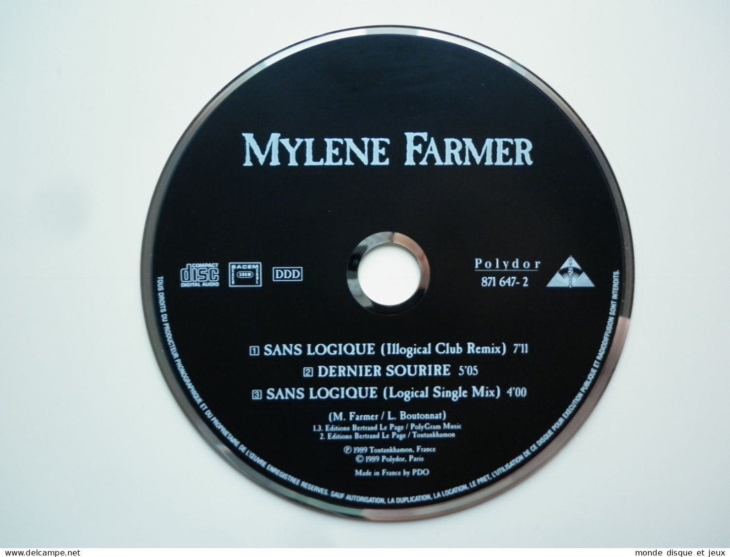 Mylene Farmer Cd Maxi Sans Logique Cd Avec Bague Argentée - Altri - Francese