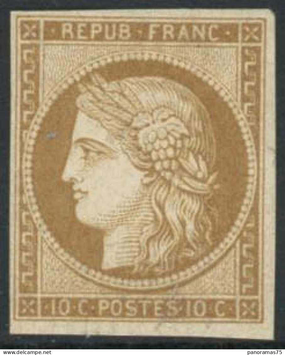 ** N°1F 10c Bistre Réimp - TB - 1849-1850 Cérès