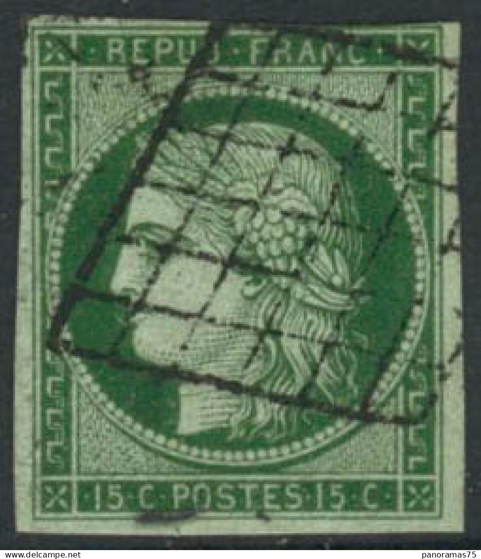 Obl. N°2 15c Vert, Luxe Signé Calves - TB - 1849-1850 Ceres