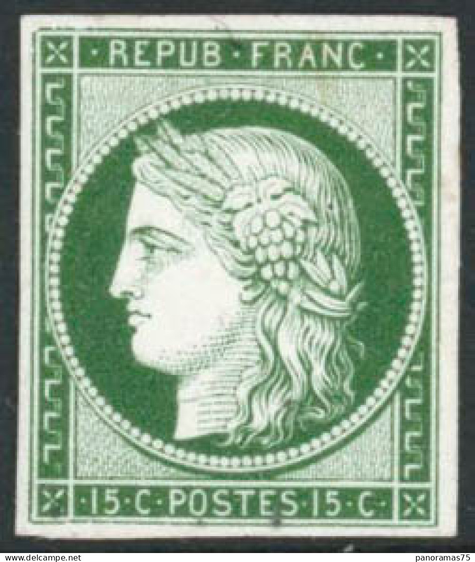 (*) N°2 15c Vert Essai - TB - 1849-1850 Ceres