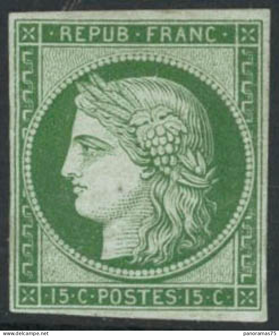 ** N°2e 15c Vert Réimp - TB - 1849-1850 Ceres