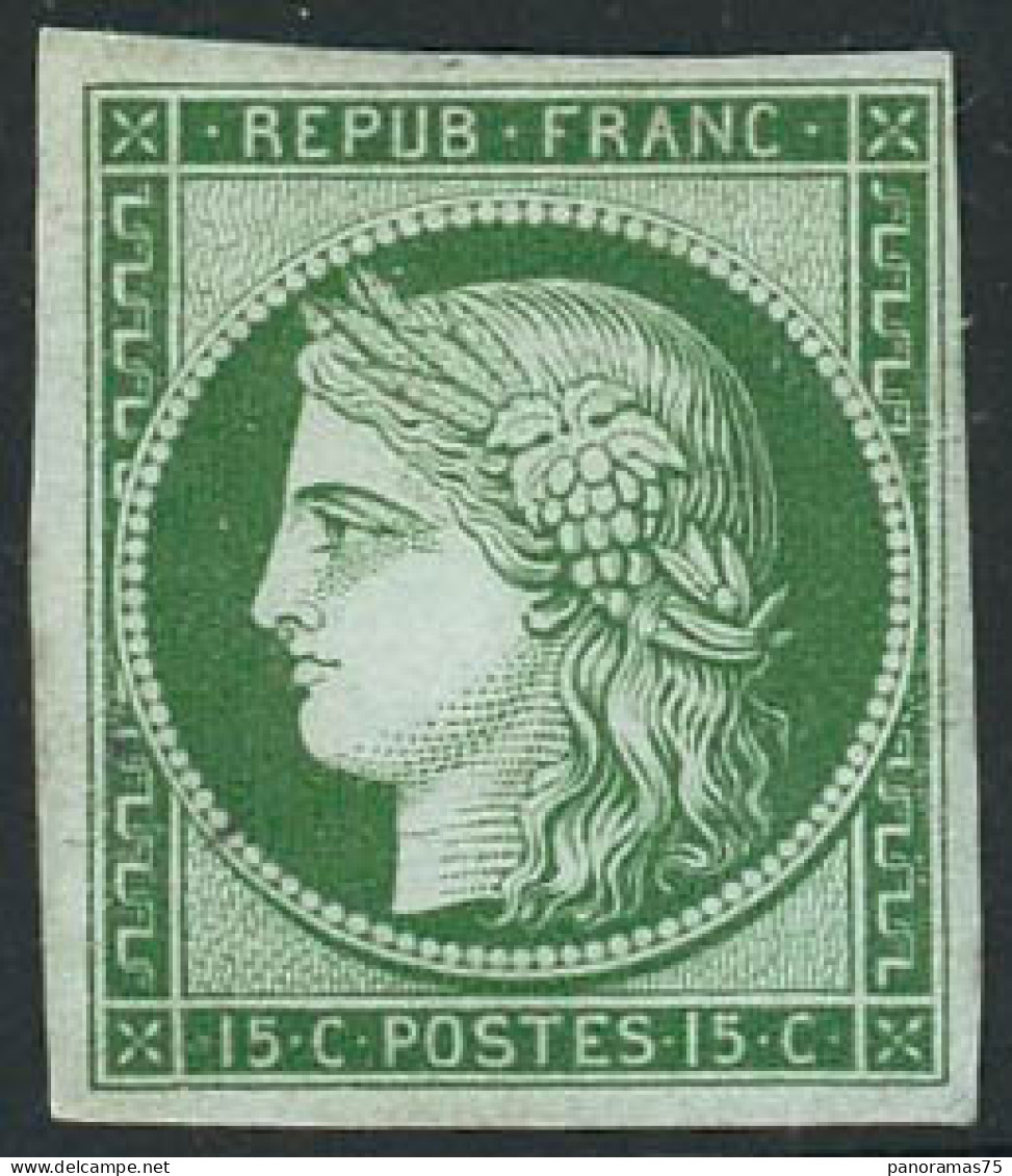 ** N°2e 15c Vert Réimp - TB - 1849-1850 Cérès