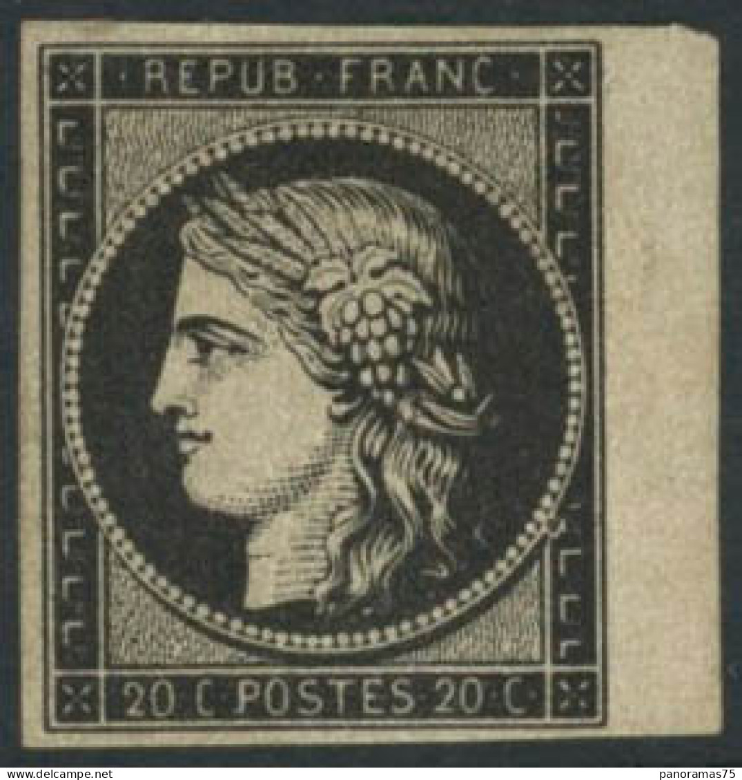 ** N°3 20c Noir S/jaune - TB - 1849-1850 Cérès