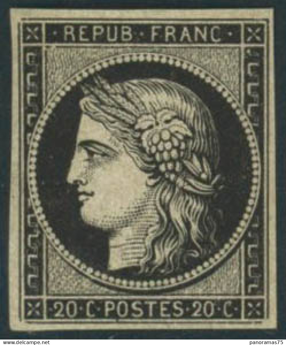 ** N°3 20c Noir S/jaune - TB - 1849-1850 Ceres