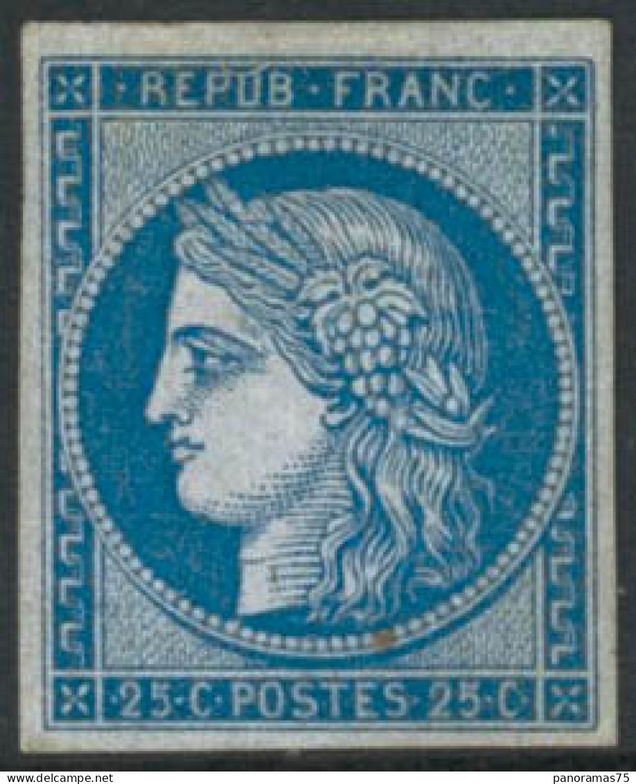 ** N°4d 25c Bleu Réimp - TB - 1849-1850 Cérès