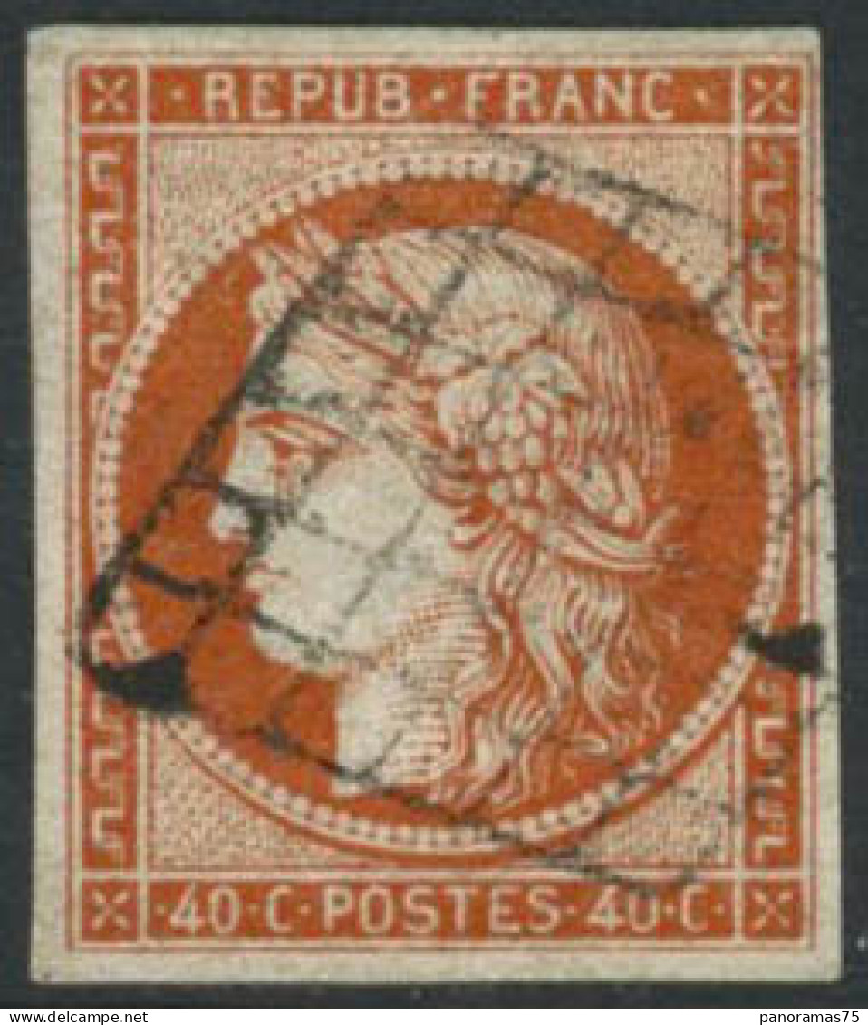 Obl. N°5a 40c Orange Vif, Signé Calves - TB - 1849-1850 Ceres