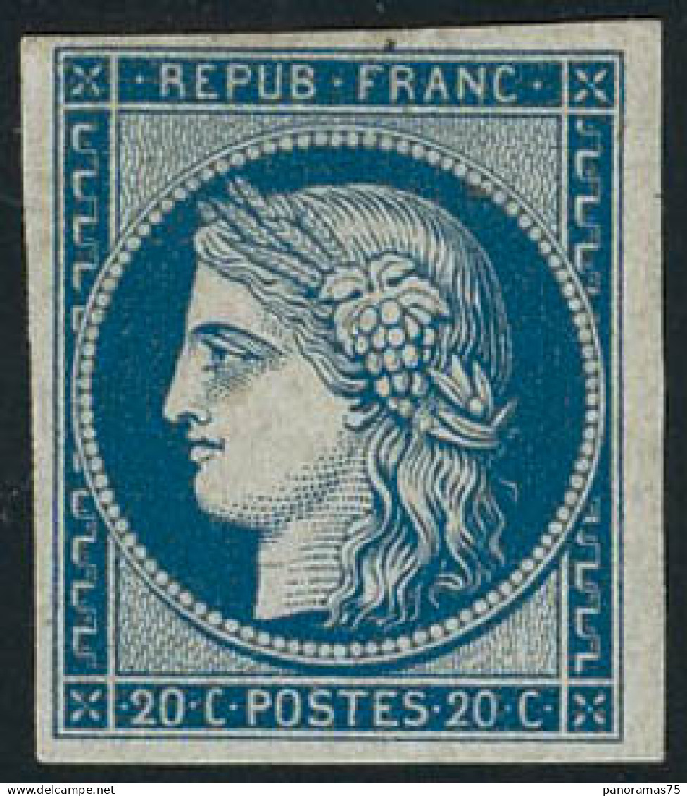 ** N°8F 20c Bleu, Réimp - TB - 1849-1850 Ceres