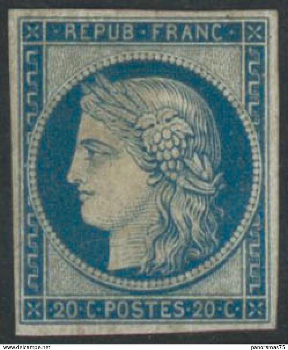 ** N°8F 20c Bleu, Réimp - TB - 1849-1850 Cérès