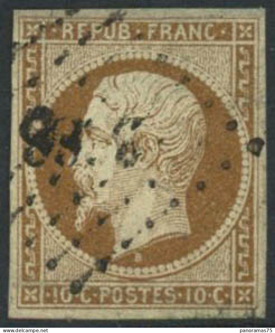 Obl. N°9 10c Bistre - TB - 1852 Louis-Napoleon